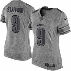 Womens Nike Detroit Lions 9 Matthew Stafford Limited Gray Gridiron NFL Jersey