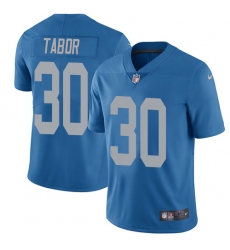 Nike Lions #30 Teez Tabor Blue Throwback Youth Stitched NFL Vapor Untouchable Limited Jersey