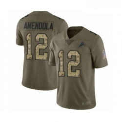 Youth Detroit Lions 12 Danny Amendola Limited Olive Camo Salute to Service Football Jersey