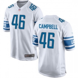 Youth Detroit Lions 46 Jack Campbell White 2023 Draft Stitched Game Jersey