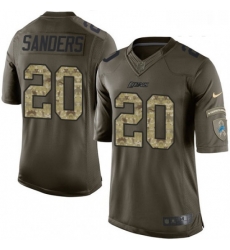 Youth Nike Detroit Lions 20 Barry Sanders Elite Green Salute to Service NFL Jersey