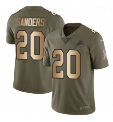 Youth Nike Detroit Lions 20 Barry Sanders Limited OliveGold Salute to Service NFL Jersey