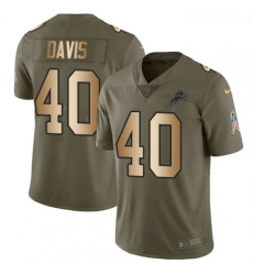 Youth Nike Detroit Lions 40 Jarrad Davis Limited OliveGold Salute to Service NFL Jersey