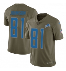 Youth Nike Detroit Lions 81 Calvin Johnson Limited Olive 2017 Salute to Service NFL Jersey
