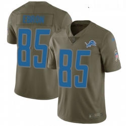 Youth Nike Detroit Lions 85 Eric Ebron Limited Olive 2017 Salute to Service NFL Jersey