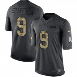 Youth Nike Detroit Lions 9 Matthew Stafford Limited Black 2016 Salute to Service NFL Jersey
