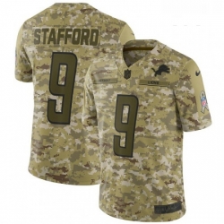 Youth Nike Detroit Lions 9 Matthew Stafford Limited Camo 2018 Salute to Service NFL Jersey