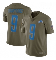 Youth Nike Detroit Lions 9 Matthew Stafford Limited Olive 2017 Salute to Service NFL Jersey