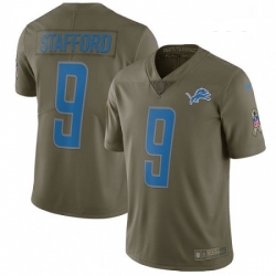 Youth Nike Detroit Lions 9 Matthew Stafford Limited Olive 2017 Salute to Service NFL Jersey