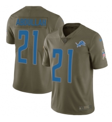 Youth Nike Lions #21 Ameer Abdullah Olive Stitched NFL Limited 2017 Salute to Service Jersey
