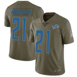 Youth Nike Lions #21 Ameer Abdullah Olive Stitched NFL Limited 2017 Salute to Service Jersey