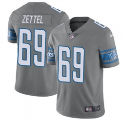 Youth Nike Lions #69 Anthony Zettel Gray Stitched NFL Limited Rush Jersey