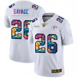 Green Bay Green Bay Green Bay Green Bay Packers 26 Darnell Savage Jr  Men White Nike Multi Color 2020 NFL Crucial Catch Limited NFL Jersey