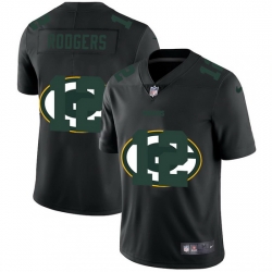 Green Bay Packers 12 Aaron Rodgers Men Nike Team Logo Dual Overlap Limited NFL Jersey Black