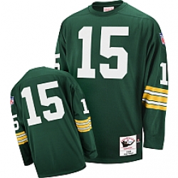 Green Bay Packers 15 Bart Starr Authentic Throwback Jersey mitchellandness