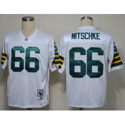 Green Bay Packers 66 Ray Nitschke White Short Sleeve Throwback NFL Jersey