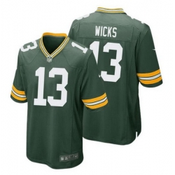 Men Green Bay Packers 13 Dontayvion Wicks Green Stitched Game Jersey