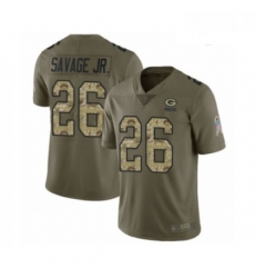 Men Green Bay Packers 26 Darnell Savage Jr Limited Olive Camo 2017 Salute to Service Football Jersey