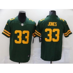 Men Green Bay Packers 33 Aaron Jones Green Yellow 2021 Vapor Untouchable Stitched NFL Nike Limited Jersey