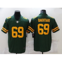 Men Green Bay Packers 69 David Bakhtiari Green Yellow 2021 Vapor Untouchable Stitched NFL Nike Limited Jersey