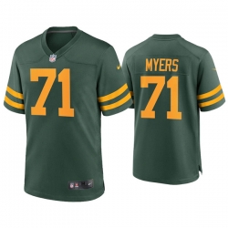 Men Green Bay Packers 71 Josh Myers Alternate Limited Green Jersey