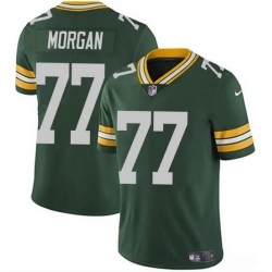 Men Green Bay Packers 77 Jordan Morgan Green 2024 Draft Vapor Limited Stitched Football Jersey