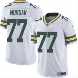 Men Green Bay Packers 77 Jordan Morgan White 2024 Draft Vapor Limited Stitched Football Jersey