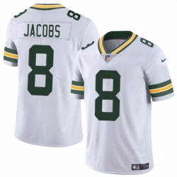 Men Green Bay Packers 8 Josh Jacobs White Vapor Limited Stitched Football Jersey