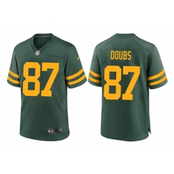Men Green Bay Packers 87 Romeo Doubs Green Stitched Game Jersey