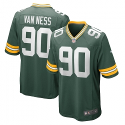 Men Green Bay Packers 90 Lukas Van Ness Green 2023 Draft Stitched Game Jersey