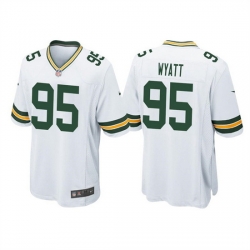 Men Green Bay Packers 95 Devonte Wyatt White Stitched Football Jersey