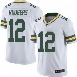 Men Nike Green Bay Packers 12 Aaron Rodgers White Vapor Limited Jersey