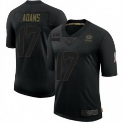 Men Nike Green Bay Packers 12 Davante Adams 2020 Black Salute To Service Jersey