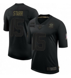 Men Nike Green Bay Packers 15 Bart Starr 2020 Salute To Service Limited Jersey