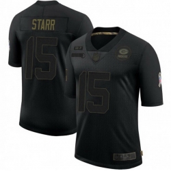 Men Nike Green Bay Packers 15 Bart Starr 2020 Salute To Service Limited Jersey