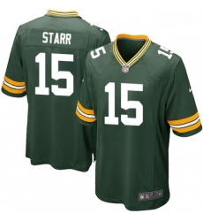 Men Nike Green Bay Packers 15 Bart Starr Game Green Team Color NFL Jersey