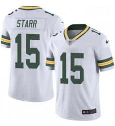 Men Nike Green Bay Packers 15 Bart Starr White Vapor Untouchable Limited Player NFL Jersey