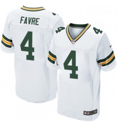 Men Nike Green Bay Packers 4 Brett Favre Elite White NFL Jersey