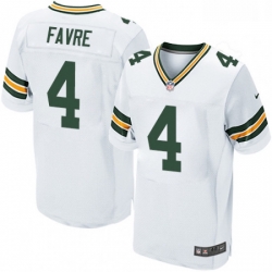 Men Nike Green Bay Packers 4 Brett Favre Elite White NFL Jersey