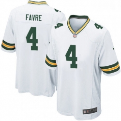 Men Nike Green Bay Packers 4 Brett Favre Game White NFL Jersey