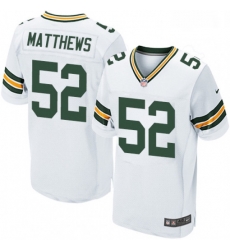 Men Nike Green Bay Packers 52 Clay Matthews Elite White NFL Jersey