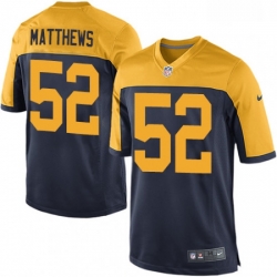 Men Nike Green Bay Packers 52 Clay Matthews Game Navy Blue Alternate NFL Jersey