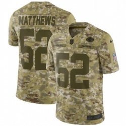 Men Nike Green Bay Packers 52 Clay Matthews Limited Camo 2018 Salute to Service NFL Jersey