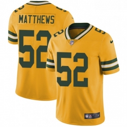 Men Nike Green Bay Packers 52 Clay Matthews Limited Gold Rush Vapor Untouchable NFL Jersey