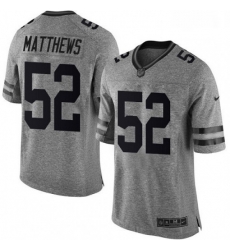 Men Nike Green Bay Packers 52 Clay Matthews Limited Gray Gridiron NFL Jersey