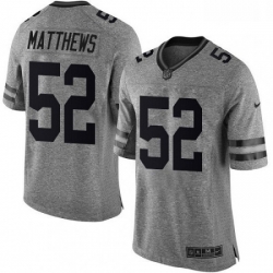 Men Nike Green Bay Packers 52 Clay Matthews Limited Gray Gridiron NFL Jersey