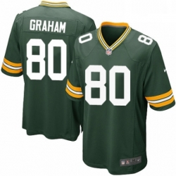 Men Nike Green Bay Packers 80 Jimmy Graham Game Green Team Color NFL Jersey