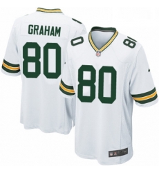 Men Nike Green Bay Packers 80 Jimmy Graham Game White NFL Jersey
