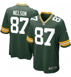 Men Nike Green Bay Packers 87 Jordy Nelson Game Green Team Color NFL Jersey