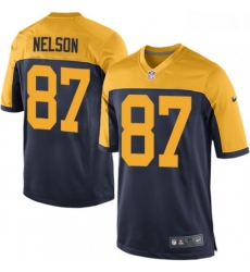 Men Nike Green Bay Packers 87 Jordy Nelson Game Navy Blue Alternate NFL Jersey